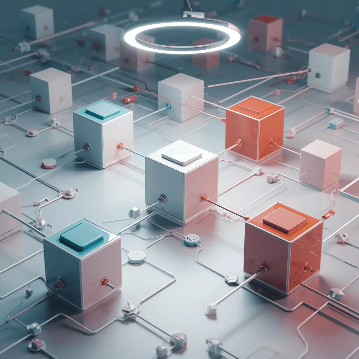 Connected geometric systems representing automated communication and workflows
